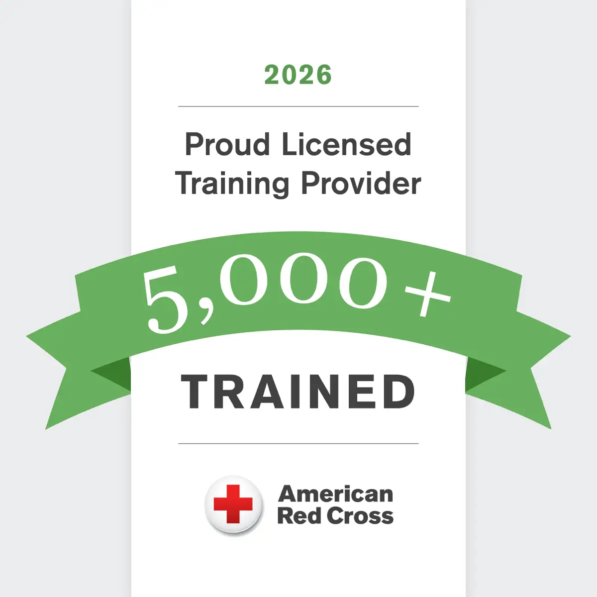 American Red Cross Proud Licensed Training Provider 5000+ Trained Badge